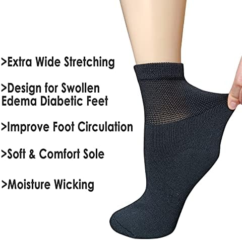 Дамски чорапи VEIGIKE Екстра Широк комфорт, Свободно Намаляване, една Четвърт от Чорапи, Влагоотводящая Възглавница,