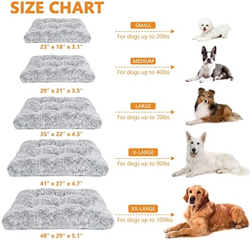SIWA MARY Голям Мат-легло за кучета, Легла за кучета, Големи, Средни и Малки размери, Пухкав Плюшен Мека Моющаяся Легло