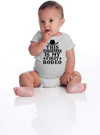 Всъщност това е първото ми Родео Каубой-Cowgirl В стил Кънтри - Забавен Сладък гащеризон за новородено, Цельнокроеное