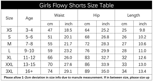 3 Опаковки Струящихся Къси панталони за момичета с джобове 2 в 1, Младежки Детски Спортни Поли-Пеперуди за