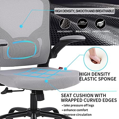 Ергономичен Офис Стол Flysky, Компютърен стол с въртяща от Дишаща мрежа, Работно Стол с подкрепата на Лумбалната част на гърба,