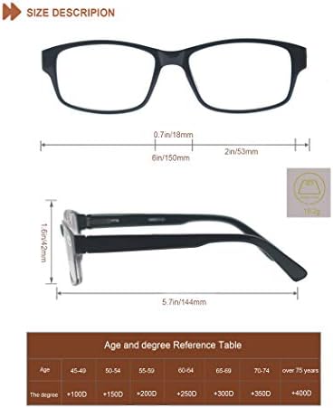 Очила за четене HEEYYOK 4 в опаковка Мъжки 2,50, Големи Квадратни Ридеры, Правоъгълни Рамки, Удобни Ридеры голям