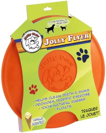 Забавни домашни Любимци, 3 опаковки с Гумена плаващ диск Jolly Флаер, Оранжево, 9,5 инча