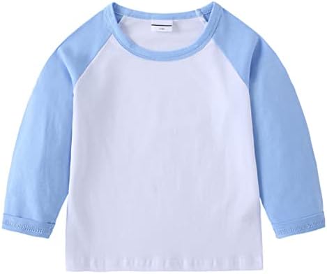 HAOLUKI/ Риза Raglan с дълъг ръкав за малки Момичета И Момчета, Бейзболна Тениска, Памучен Тениска, Бебешки