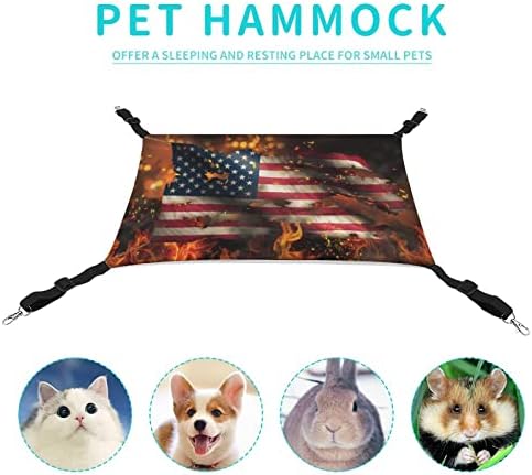 Хамак-люлка с Горене на Флага на САЩ за домашни любимци, Сгъваеми за лесно пренасяне, Легло за Котки, Легло за Куче, Легло-Хамак