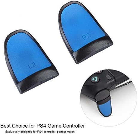Пълнители контролер FOLOSAFENAR Extended Buttons Trigger L2 R2 са Най-подходящи, лесни за инсталиране, за PS4 (син,