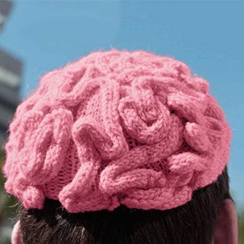 Плетене на една Кука Мозъка Възрастни Индивидуалност Мозъчната Шапка Вязаная Детска Шапка бейзболни Шапки, Дамски Вязаная Шапка