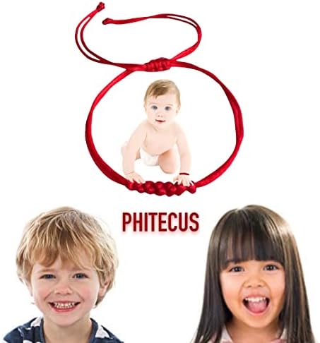 Червен Предпазна гривна PHITECUS за новородено /Момиче/ момче /Момиче и момче/ мама и аз/семейство и мен. Амулет