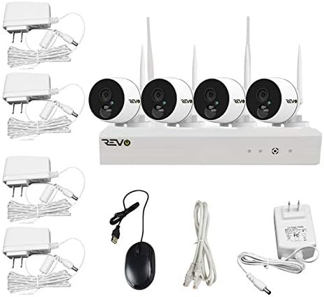 REVO America Wireless 4Ch. Система за сигурност - video Recorder Wi-Fi с резолюция 1 TB Full HD, 4 видеокамера
