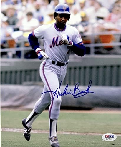 Хьюби Брукс Подписа Бейзболен снимка 8x10 PSA 4A72858 Ню Йорк Метс - Снимки на MLB с автограф