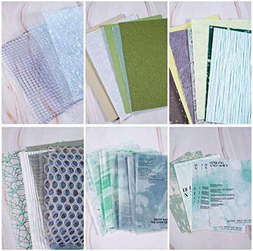 GUHAR 60 парчета хартия за ръчно рязане, черница и ръчно тъкани в снежен грах, смесена със специална хартия ръчно изработени