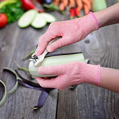 Ръкавици Evridwear, устойчиви на гумата, защита на кухня 5-то ниво (средно, розов)