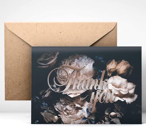 MDMprint (24 бр.) Набор от пощенски картички с благодарност, Включва Празни пощенски картички и Пликове със стикери,