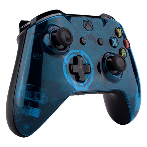 Изключително Ясна, кристално Чиста Синя Предна панел за безжичен контролер Xbox One (модел 1708), обичай корпус на Предния