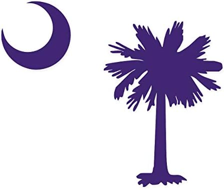 Приложимо флаг на Южна Каролина с Пальметтой и Луната - Vinyl стикер за употреба на открито на автомобили, atv, лодки,