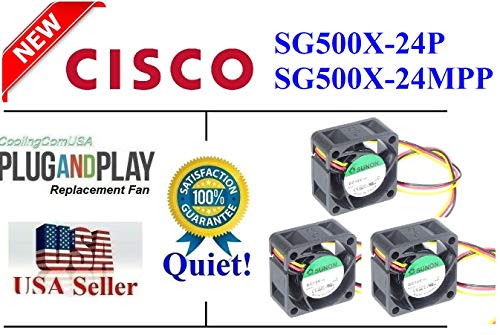 3 Пакета Сверхшумных вентилатори Sunon с допълнително охлаждане, Съвместими с Cisco SG500X-24P SG500X-24Mpp Вентилатор с ниско ниво на шума 18 dba