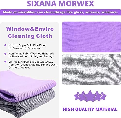Салфетки SIXANA Morwex за миене на прозорци и околната среда | Множество Кърпа за почистване | Кърпа от микрофибър,