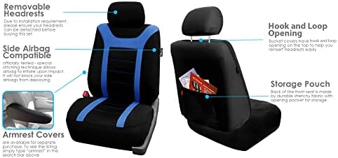 Седалка за спортни седалки FH Group Пълен комплект с подарък – Универсални, подходящи за леки автомобили, камиони и ванове (Синьо)