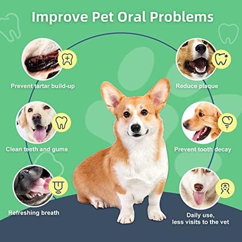 OPULA Кърпички за очи на Куче + Освежители за дишане на Кучето Кърпички за зъби, 300 Броя Кърпички за зъбите за Кучета за
