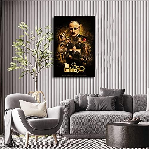Плакат на кръстникът, класически герой на филма Гангстер, Вито Корлеоне, Стенно Изкуство, Реколта Картина върху платно, Начало