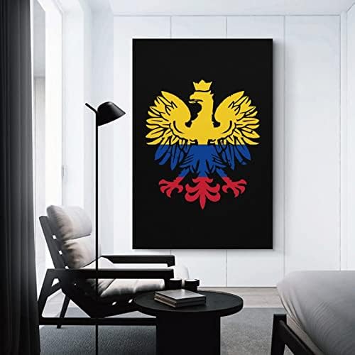 Флаг Колумбия с Полски Орел, Напечатанная Картина, Стенно Изкуство, Съвременно Произведение на Изкуството, Вертикална Подвесная