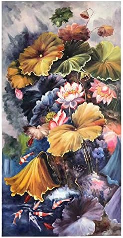 Skyinbags Ръчно Рисувани Абстрактни Буйни Цветя, Лотос Живопис с маслени Бои Върху Платно, Голяма Картина на Стената Произведение