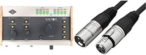 Аудиоинтерфейс UA Volt 476 USB за запис, подкастинг и стрийминг и Basics Стандартен XLR кабел за микрофона между мъжете и жените,