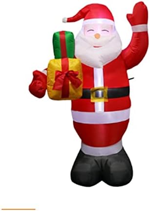 Дядо Коледа Надуваем 1,5 м Дядо Коледа с Подарък Пакет Светещи Надуваеми Коледни Украси Градински Подпори