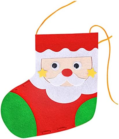 Плетене На Коледни Възли Чорапи Голям Размер Коледна Украса Вълна Начало Декор Огледало, Окачен Кола
