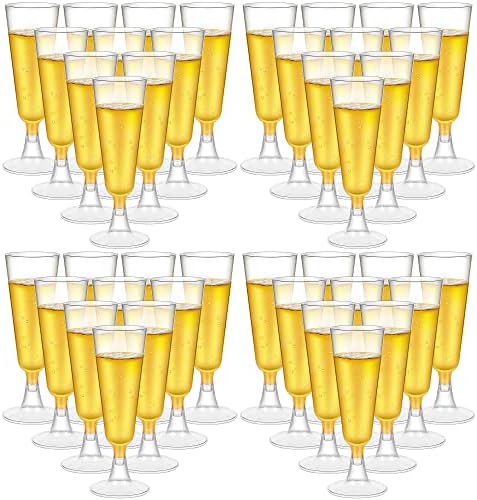 Potchen 500 Опаковане. Чашите за Шампанско Пластмасови за Еднократна употреба Блестящи Чаши за Шампанско в насипно