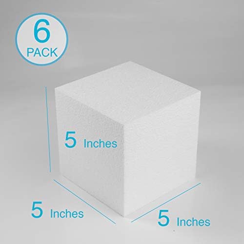 Silverlake Занаятите Foam Block - 6 опаковки кубчета стиропор EPS 5x5x5 за извършване на работи, моделиране, артистични