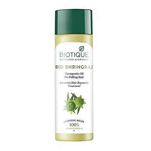 Лечебно масло за растежа на косата Biotique Растителни Bhringraj, 4,06 течна унция