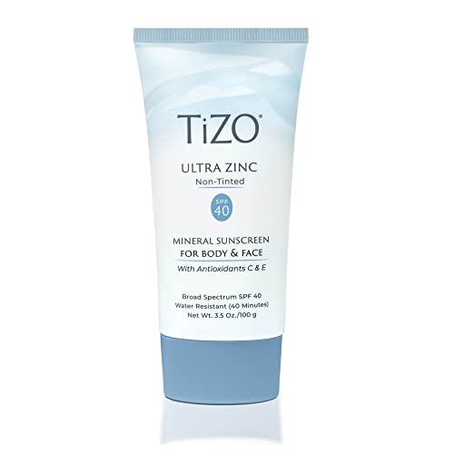 Слънцезащитен крем за лице и тяло TIZO Ultra Цинк, Без нюанси SPF 40, 3,5 грама