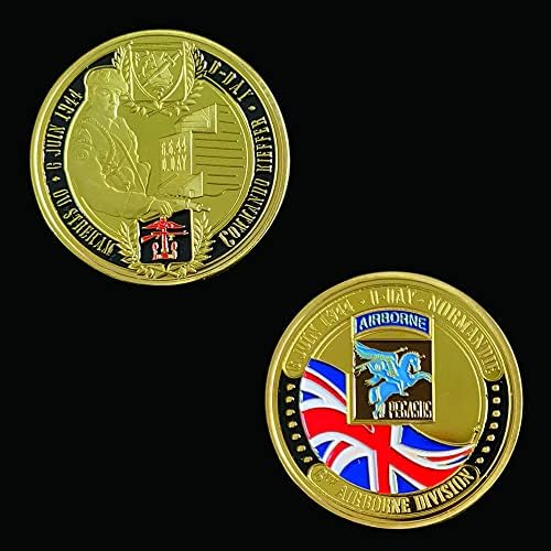 1944.6.6 Златна монета на Деня Д на 6-та въздушнодесантна дивизия Нормандия Рейнджъри за събиране на