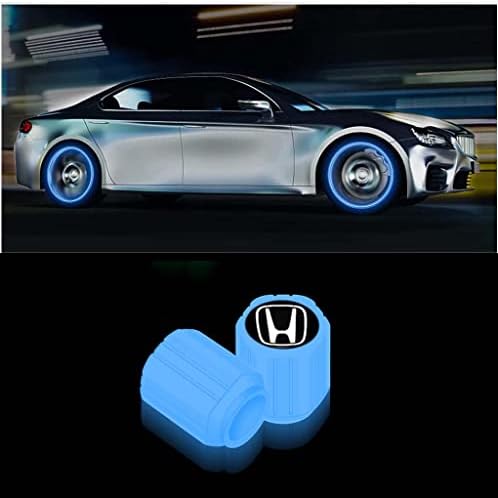 NUTEOR 4 бр. Светещи в Тъмното Капачки за състав на вентила гуми за Mercedes-Benz, Универсални Флуоресцентни Сини Капаци