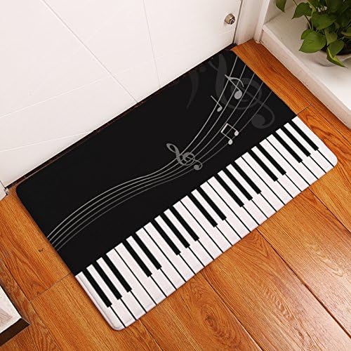 YQ Park Клавишите на пианото, музикални ноти, изтривалка за входна врата, голям подложка за входната врата на открито /на