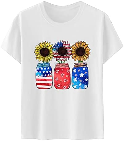 Тениска за Момичета, Памучен Риза с кръгло деколте и деколте Лодка, Графичен Принт Семки, Цвете Блуза за Късна Закуска,