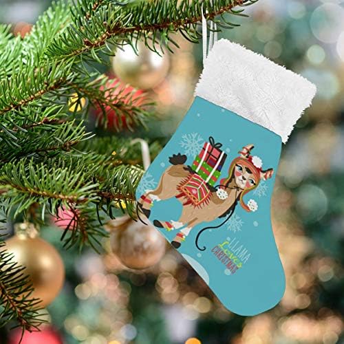 Коледни Чорапи ALAZA, Коледна Лама, Класически Персонализирани Малки Чулочные Украса за Семейни празници, Определени