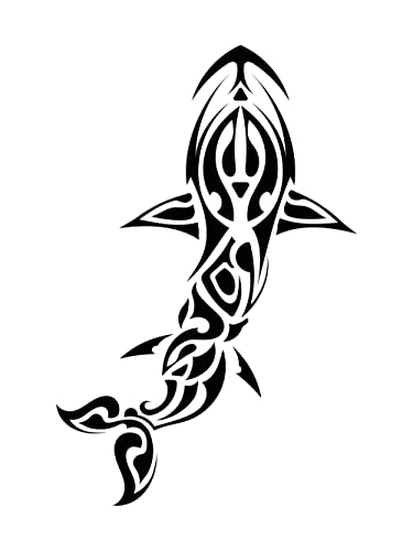 Dopetattoo 6 листа Временни Татуировки Полинезийская Акула Разплод Акула Фалшива Татуировка на Маорите Хавайски за Мъже