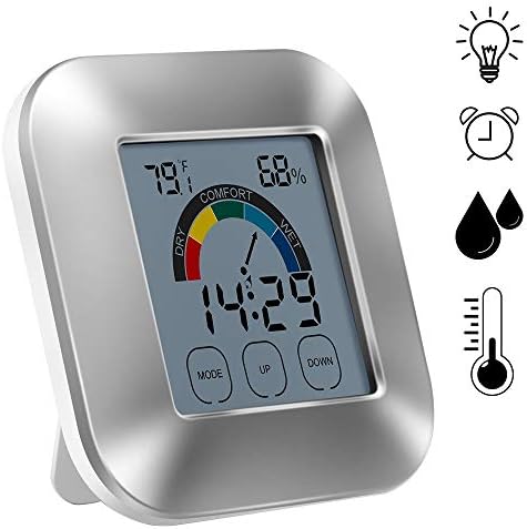 XJJZS Цифров Термометър, Влагомер Удобна Индикация Интелигентен Сензорен Екран Цветна Подсветка на Екрана Вътрешна метеорологичната
