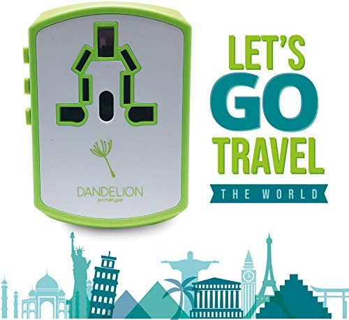 Адаптер за пътуване DANDELION Европейския Адаптер Аксесоар за пътници Универсален 4 USB порта (Великобритания,
