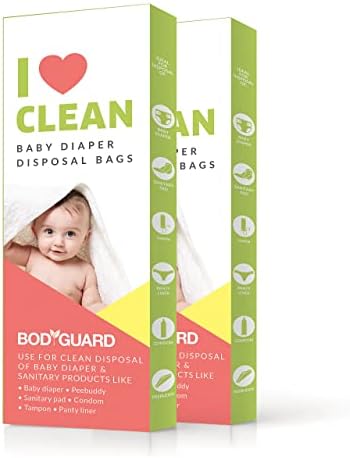 Еднократни опаковки за детски памперси Bodyguard - 30 Пакета | Запечатване с мирис за Памперси, Хранителни отпадъци, Отпадъци