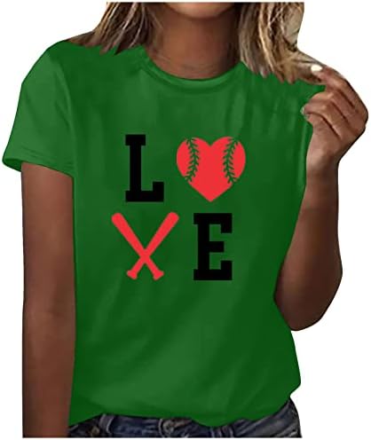 Модерна Бейзболна Риза, Дамски Летни Тениски С Графичен Дизайн, Женски Сладък Потник, Тениска С Къс ръкав и кръгло Деколте,