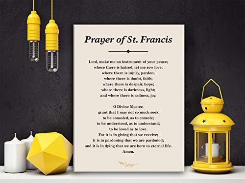 Вдъхновяваща Молитвата на Св. Франциск, - Цитат на Свети Франциск, Плакат с Молитва за мир, Платно, Стенни