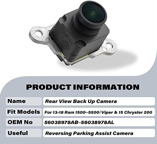 Резервна камера за задно виждане, която е съвместима с Dodge Viper 2013-2017 и 2013-2018 Ram 1500 2500 3500 4500 5500 и 2015