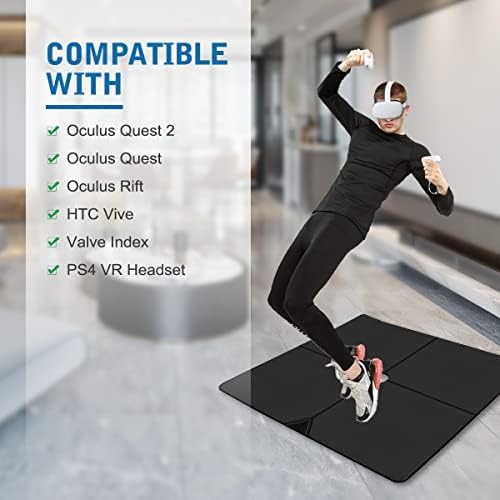 LANMU 39 VR-килимче за пода, който е съвместим с Meta / Oculus Quest 2, Мек и голяма игри мат виртуална реалност