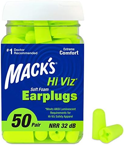 Тапи за уши от мека пяна Mack's Hi Elbi, 50 чифта – Най-забележим цвят, лесна проверка за съответствие на изискванията,