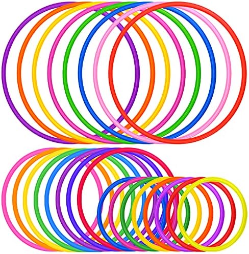 Topbuti 24 бр. Разноцветни Пластмасови пръстени за ези Детски пръстени, Фантазия пръстени за игра на скорост