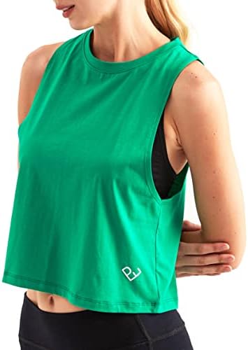 Дамски Съкратен Спортни Блузи с Активирането на Пот PaletteFit, Скъсяване на Риза без ръкави за практикуване на Йога