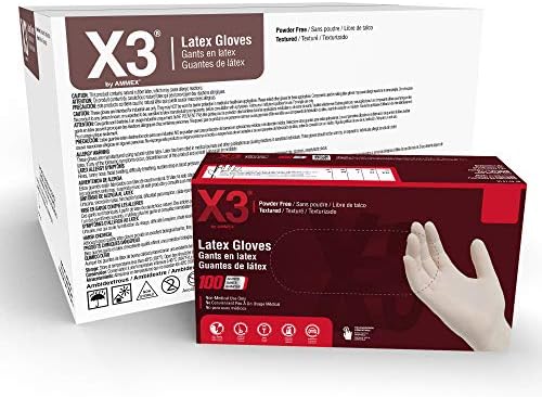 Промишлени ръкавици от латекс X3 Слонова Кост, 3 Mils, Без прах, Видоизменена, за Еднократна употреба